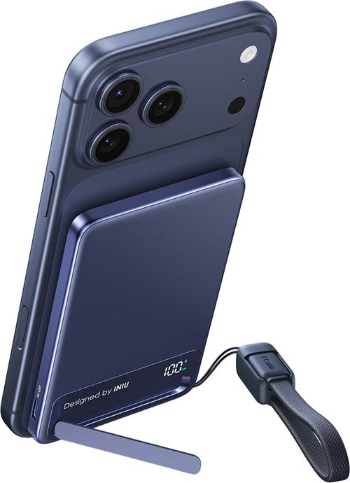PB MagPro Slim 5K mAh Magnet QI2 +cbl USBC - vue 2