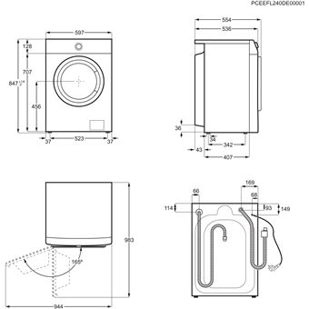 Lave-linge séchant Electrolux EWW8416DB Blanc