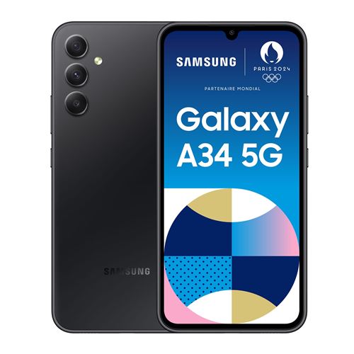 Samsung Galaxy A34 5G Smartphone 128GB 16.8cm (6.6 Zoll) Graphit Android™ 13 Hybrid-Slot