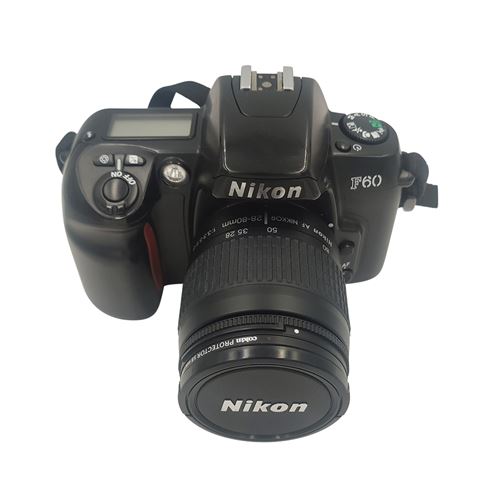 Appareil photo reflex argentique Nikon F60 + AF 28-80mm f3.3-5.6 G Nikkor Noir Reconditionné