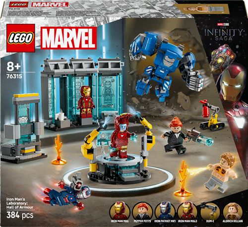 LEGO Marvel 76315 Le Laboratoire d’Iron Man : la Salle des Armures Jouet garçon - vue 2