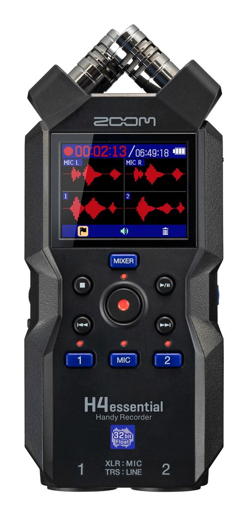H4essential - Enregistreur 4 pistes 32 bits a virgule flottante - couple microphone X/Y - noir