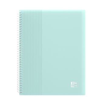 Protège-Documents Oxford Students A4 200 Vues – 100 Pochettes Polypro – Noir/Bleu Élastique & Onglets