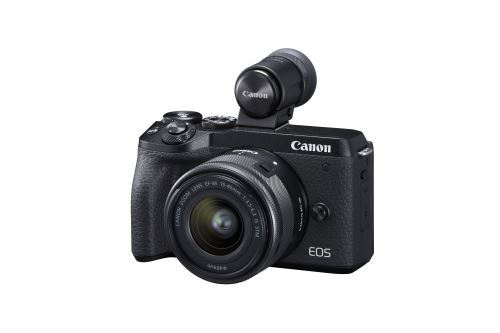 Canon EOS M6 Mark II + hybride cameralens EF-M 15-45mm f / 3.5-6.3 IS STM + EVF-DC2 elektronische zoeker