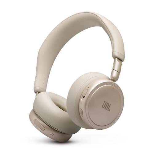 Casque arceau supra-aural avec et sans fil Bluetooth JBL Live 680NC avec réduction de bruit Beige