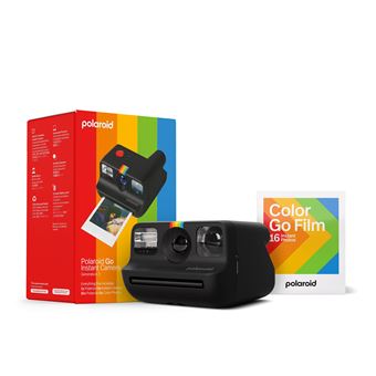 Appareil Photo Instantané Polaroid Now+ Gen3 - Connecté Bluetooth - Pack Avec Film 16 Photos - Noir