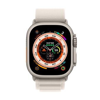 Apple Watch Ultra + Cellular, boîtier Titane 49mm avec Boucle Alpine Lumière Stellaire Taille L