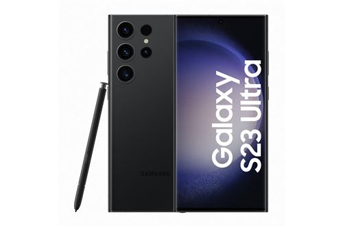Samsung Galaxy S23 Ultra - 5G smartphone - double SIM - RAM 8 Go / Mémoire interne 256 Go - écran OEL - 6.8 - 3088 x 1440 pixels (120 Hz) - 4x caméras arrière 200 MP, 12 MP, 10 MP, 10 MP - front camera 12 MP - noir fantôme