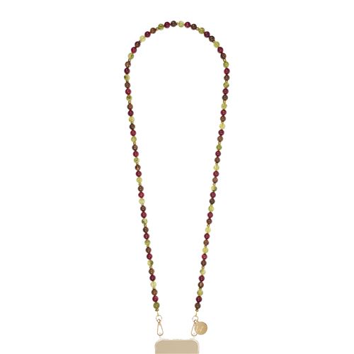 Chaîne de téléphone La Coque Francaise Harper 120 cm Kaki Bordeaux et Marron