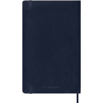 Carnet classique grand format ligné Moleskine à pages blanche couverture souple Bleu