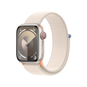 Apple Watch Series 9 GPS + Cellular 41 mm, boîtier en aluminium Stellaire avec boucle Sport Stellaire