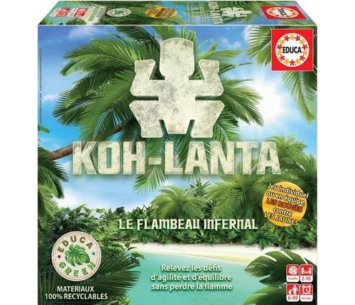 Educa Neutre Koh Lanta - Jeu De Société - Vert Et Bleu - 2 Joueurs Et Plus - Dès 8 Ans