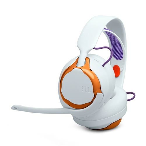 Casque gaming multiplateforme filaire JBL Quantum 250 Blanc et Orange