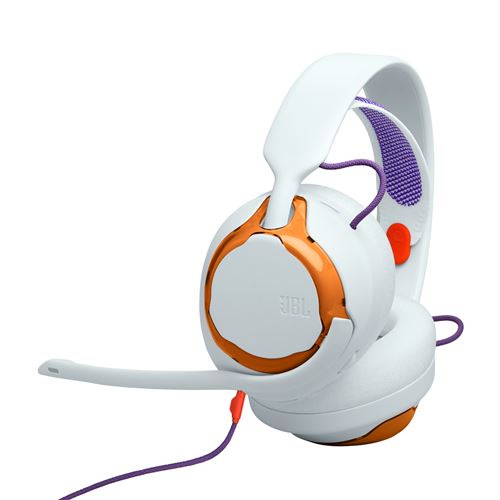 Casque gaming multiplateforme filaire JBL Quantum 250 Blanc et Orange