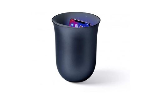 Station de charge sans fil 10Watts Bleu Foncé Lexon Oblio avec stérilisateur UV pour smartphone intégré
