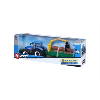 Collection ferme Bburago Tracteur New Holland avec remorque 1:43 Modèle aléatoire