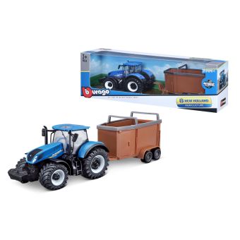 Collection ferme Bburago Tracteur New Holland avec remorque 1:43 Modèle aléatoire