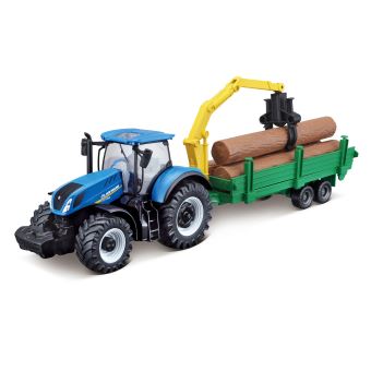 Collection ferme Bburago Tracteur New Holland avec remorque 1:43 Modèle aléatoire