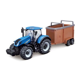 Collection ferme Bburago Tracteur New Holland avec remorque 1:43 Modèle aléatoire