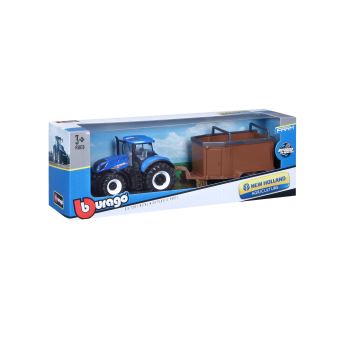 Collection ferme Bburago Tracteur New Holland avec remorque 1:43 Modèle aléatoire