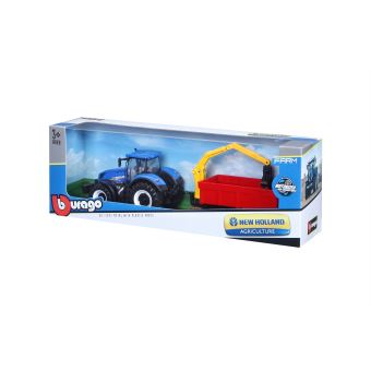 Collection ferme Bburago Tracteur New Holland avec remorque 1:43 Modèle aléatoire