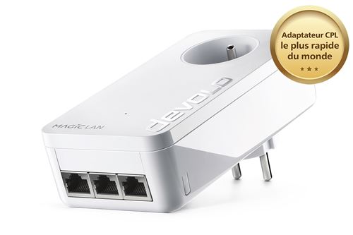 Adaptateur CPL Devolo Magic 2 LAN triple 3 ports Ethernet Blanc