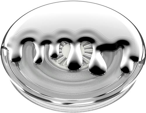 Popgrip Premium Chrome Drip Silver Popsockets
