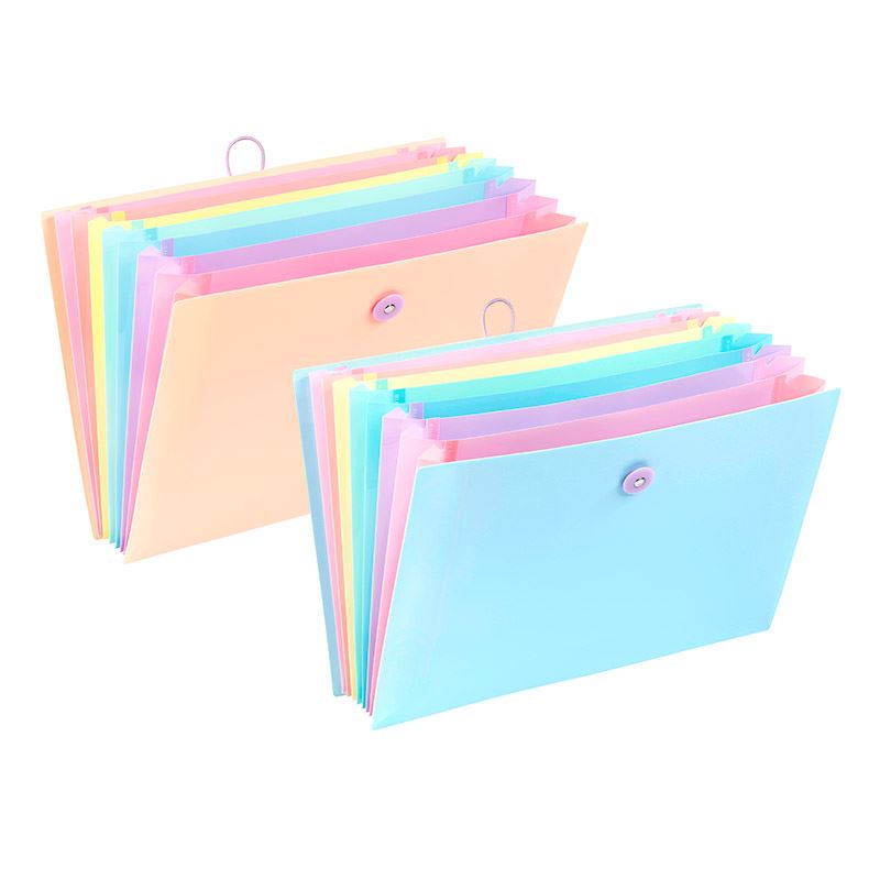 Trieur Document A4 8 Compartiments Viquel Rainbow Pastel - Organiseur Extensible Pour Bureau, Maison Et École