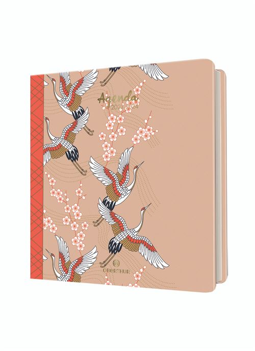 Agenda Scolaire Semainier Oberthur 2023 2024 Pefc Sakura Oiseaux 16 X 16 Cm S/S