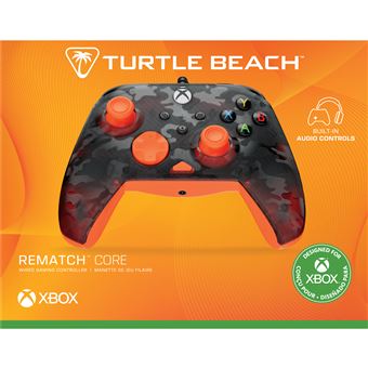 Manette filaire Turtle Beach Rematch Core Camo Noir fantôme et Orange pour Xbox Series XS Xbox One et PC