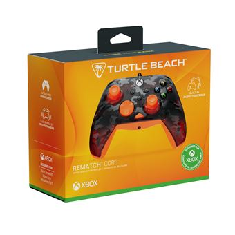 Manette filaire Turtle Beach Rematch Core Camo Noir fantôme et Orange pour Xbox Series XS Xbox One et PC