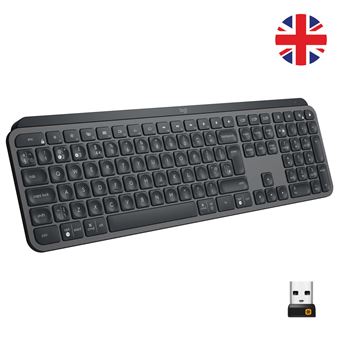 Clavier rétroéclairé sans fil Bluetooth Logitech MX Keys Noir graphite