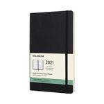 Agenda 2021 semainier Moleskine Horizontal Rigide grand format Noir