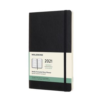 Agenda 2021 semainier Moleskine Horizontal Rigide grand format Noir