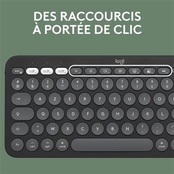 Ensemble clavier Azerty et souris sans fil Bluetooth Logitech Pebble 2 Combo pour Mac Graphite