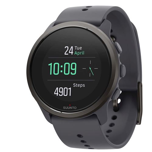 Montre Connectée Suunto 5 Peak Dark Heather Avec Bracelet Silicone Gris Et Noir