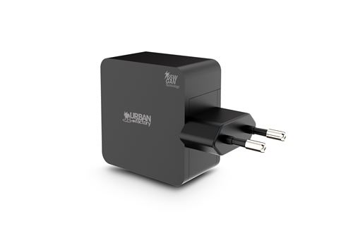 Chargeur secteur USB-C Urban Factory GPS65UF 65W Noir