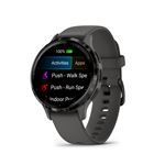 Montre connectée Garmin Venu 3S 41mm en acier Gray, boîtier gris foncé et bracelet en silicone gris foncé