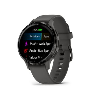 Montre connectée Garmin Venu 3S 41mm en acier Gray, boîtier gris foncé et bracelet en silicone gris foncé