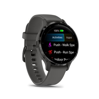 Montre connectée Garmin Venu 3S 41mm en acier Gray, boîtier gris foncé et bracelet en silicone gris foncé