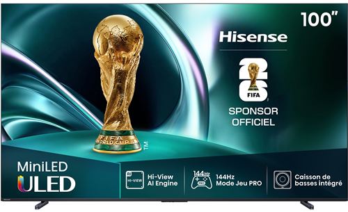 Hisense 100U7QTUK MiniLED 144 Hz Smart TV AI avec libre modèle 2025 - vue 6