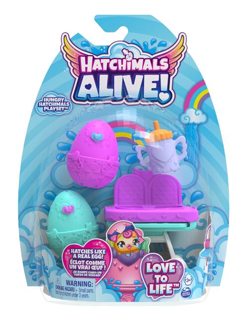 Pack de 2 Figurines Hatchimal avec chaise haute