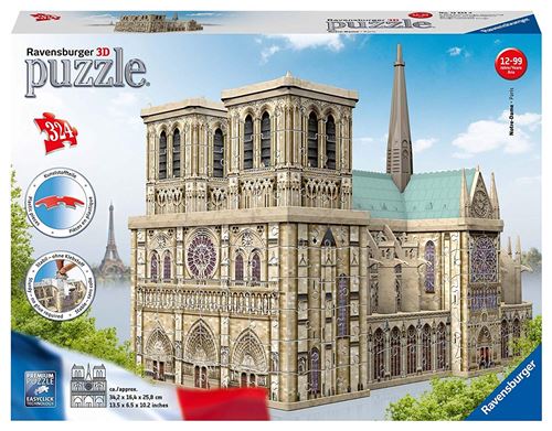 Puzzle 3D de 324 pièces : Notre Dame de Paris Ravensburger France - vue 1