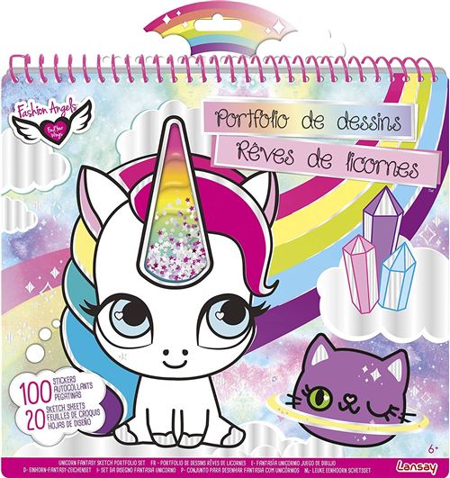 Kit créatif Lansay Portfolio de dessins Rêves de Licornes