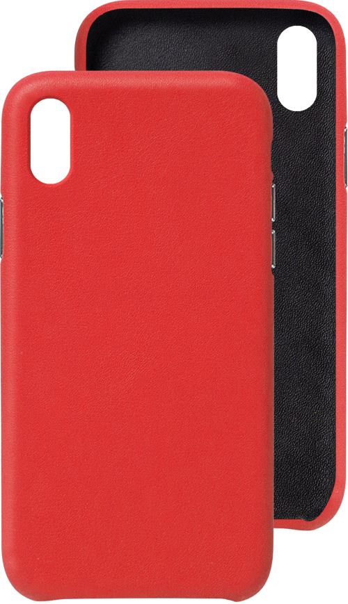 Coque écoresponsable en cuir Atelier Gaston Rouge et Noir pour iPhone XR