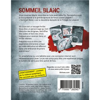 Jeu de réflexion Norsker Games 50 Clues Sommeil blanc