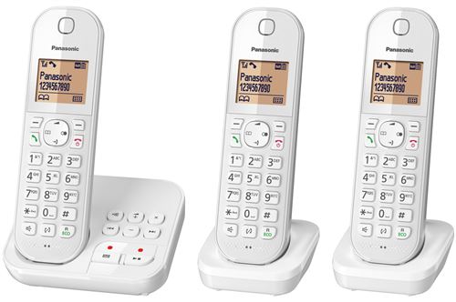 Panasonic KX-TGC42 TRIO - Téléphone sans fil avec répondeur + 2 combinés supplémentaires