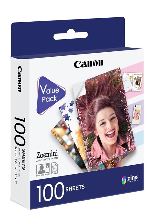 Papier photo instantané 100 feuilles ZINK pr Zoemini & Zoemini 2