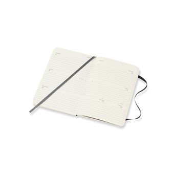 Agenda semainier Moleskine Horizontal Format de poche Couverture souple 2022 Noir