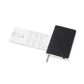 Agenda semainier Moleskine Horizontal Format de poche Couverture souple 2022 Noir